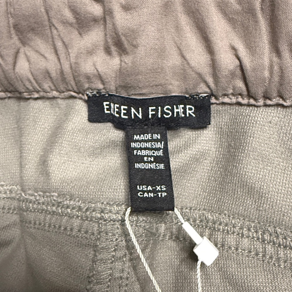 Eileen Fisher Barrel Leg Stretch Organic Cotton Ankle Pants Reed NEW - Picture 5 of 11